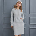 Casual Warm Hooded Long Sleeved Dress