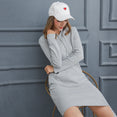 Casual Warm Hooded Long Sleeved Dress