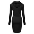 Casual Warm Hooded Long Sleeved Dress