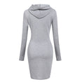 Casual Warm Hooded Long Sleeved Dress