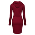 Casual Warm Hooded Long Sleeved Dress