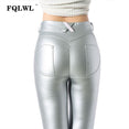 High Waist Faux Push Up Leather Leggings