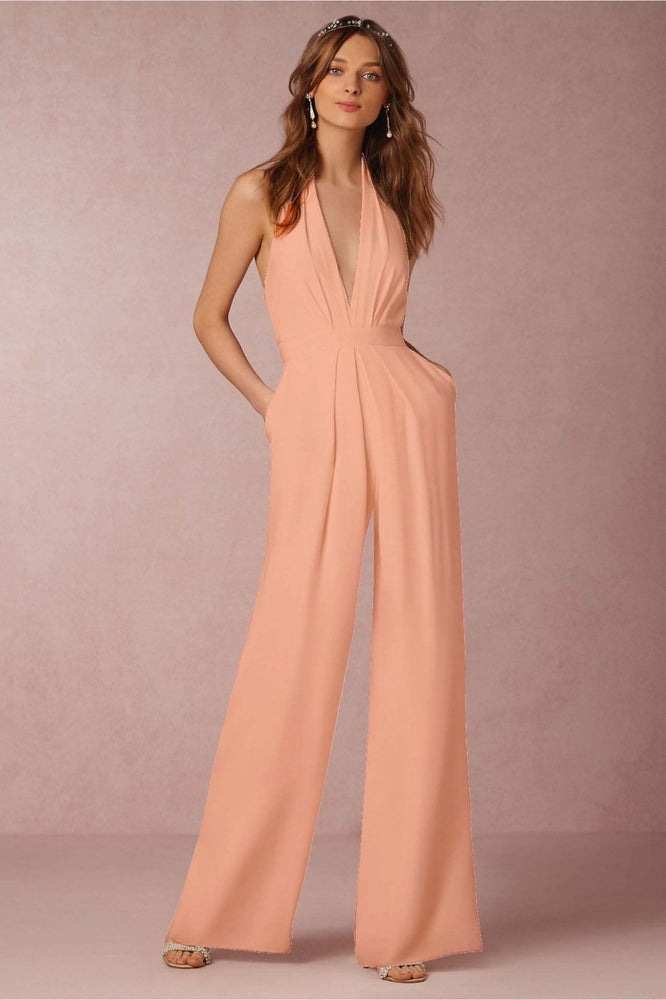 Chic Women Long Wide Leg Jumpsuit