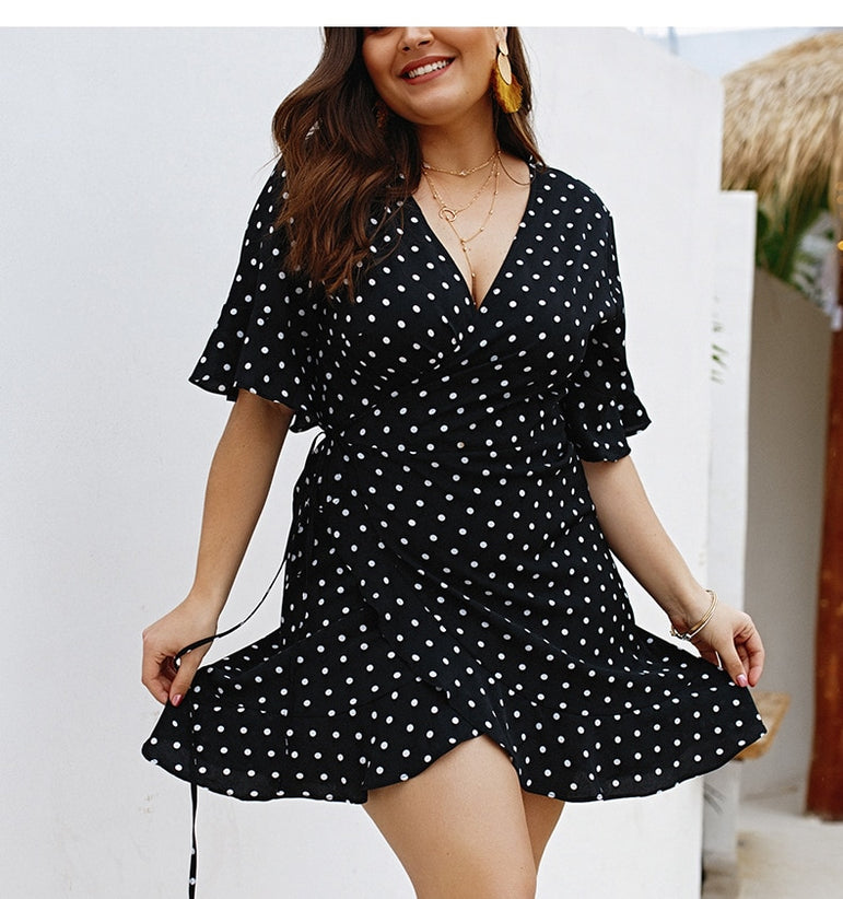 Polka Dot Short Sleeve Dress