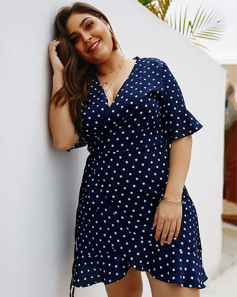 Polka Dot Short Sleeve Dress