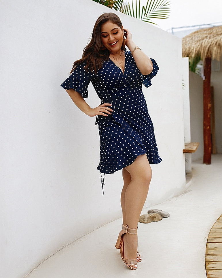 Polka Dot Short Sleeve Dress