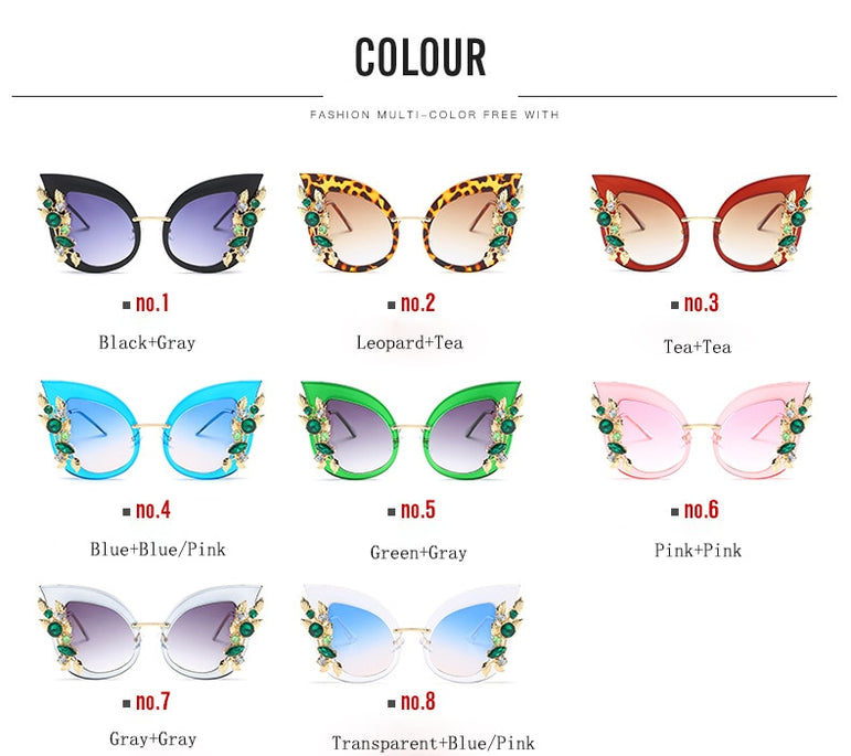 Luxury Cat Eye Diamond Sunglasses