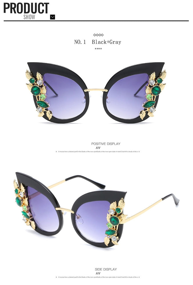 Luxury Cat Eye Diamond Sunglasses