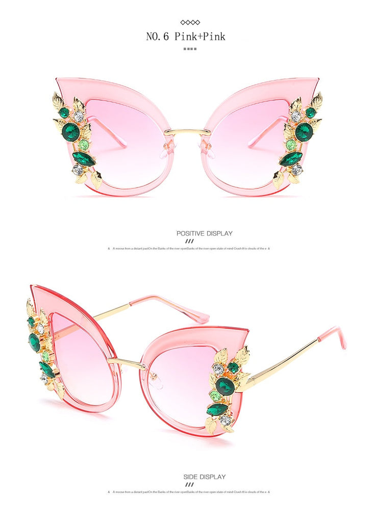 Luxury Cat Eye Diamond Sunglasses