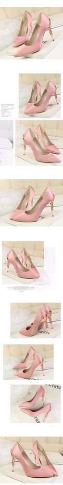 Elegant Metal Carved High Heels Women Pumps