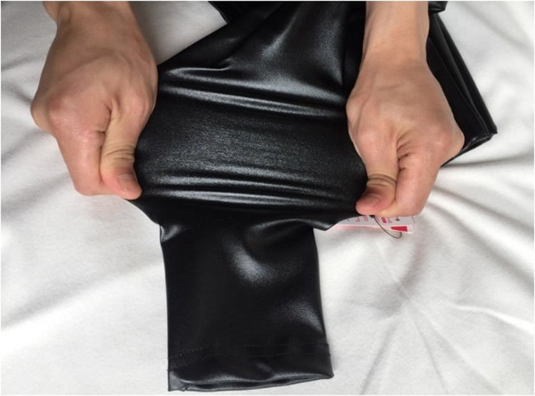 High Elastic Waist Leather Pants