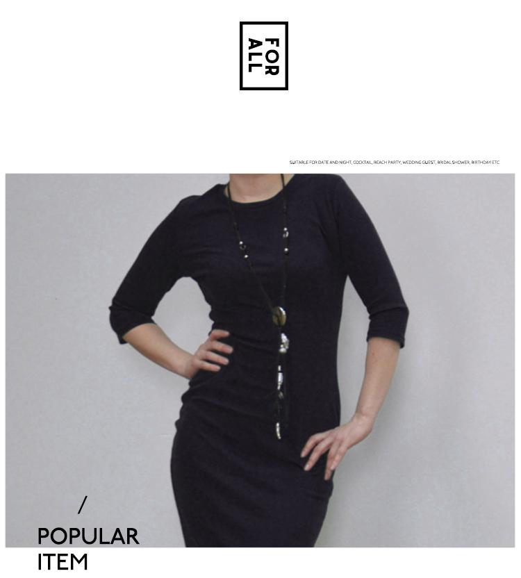 Casual Slim Bodycon Tunic Crew Neck Dress