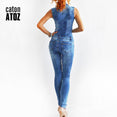 Denim Bodysuit Sleeveless Jumpsuit