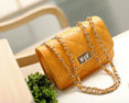 Leather Chain Lozenge Shoulder Handbags