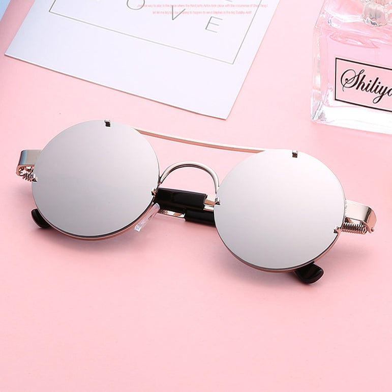 Luxury Popular Metal Retro Round Steampunk Sunglasses