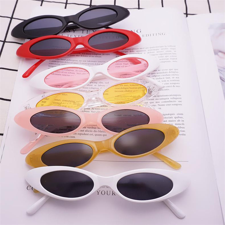 Retro Cat Eye Clear Lens Oval Sunglasses