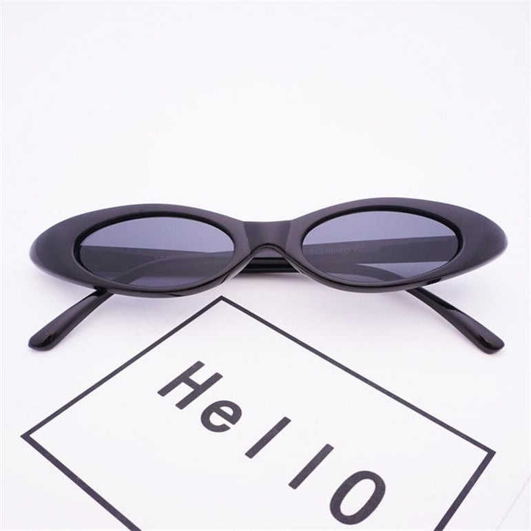 Retro Cat Eye Clear Lens Oval Sunglasses