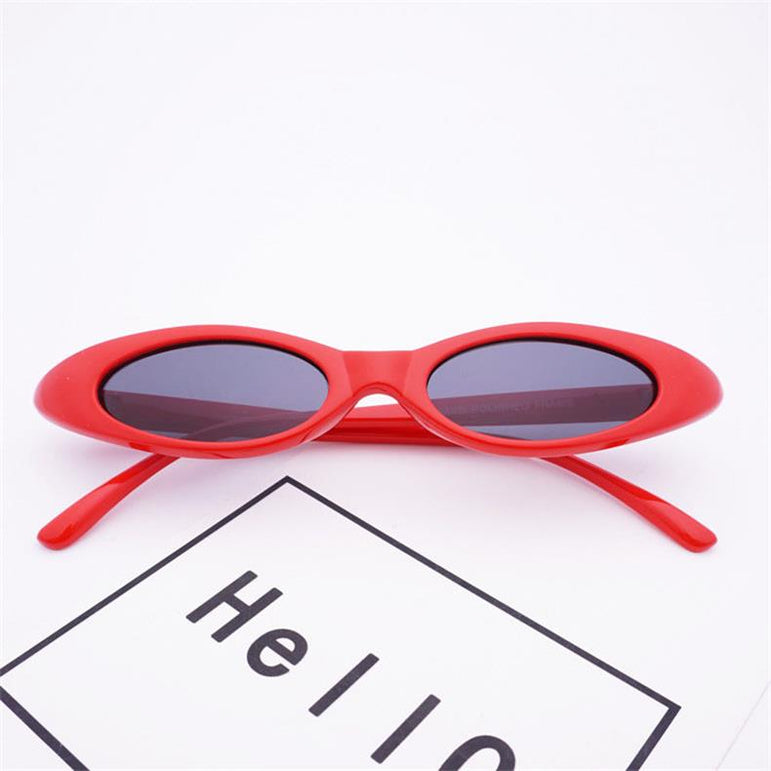 Retro Cat Eye Clear Lens Oval Sunglasses