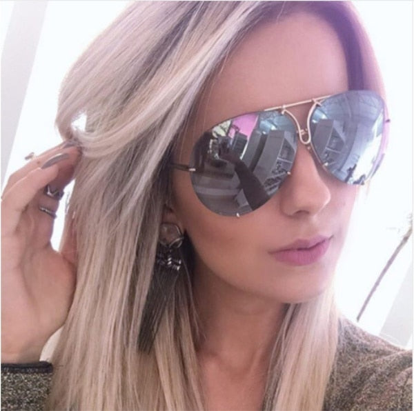 Luxury Pilot Silver Mirror Sunglasses