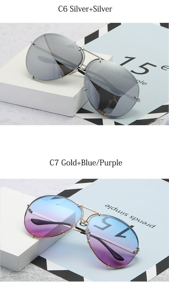 Luxury Pilot Silver Mirror Sunglasses