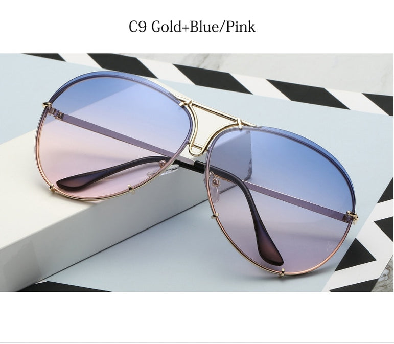 Luxury Pilot Silver Mirror Sunglasses