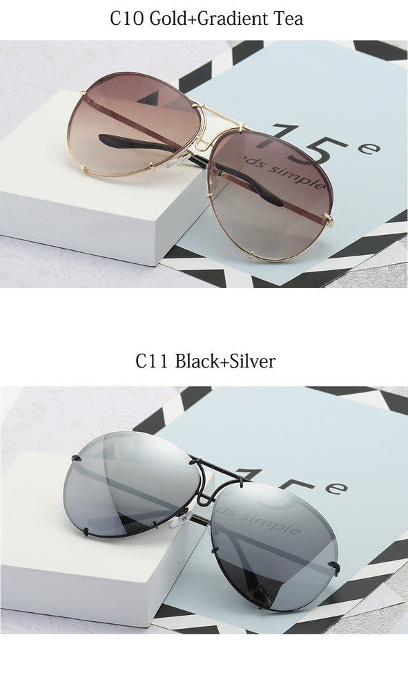 Luxury Pilot Silver Mirror Sunglasses