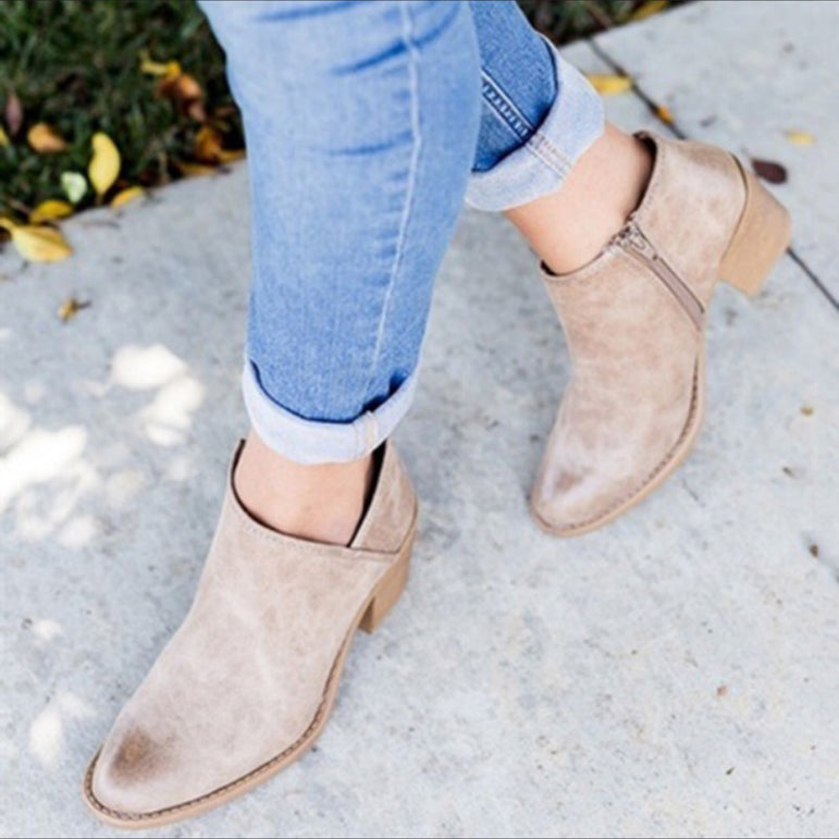 Chic Retro High Heel Ankle Boots