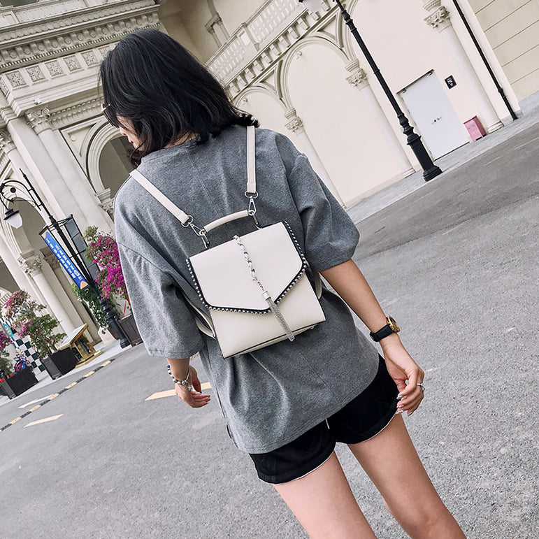 Leather Tassel Shoulder Backpacks