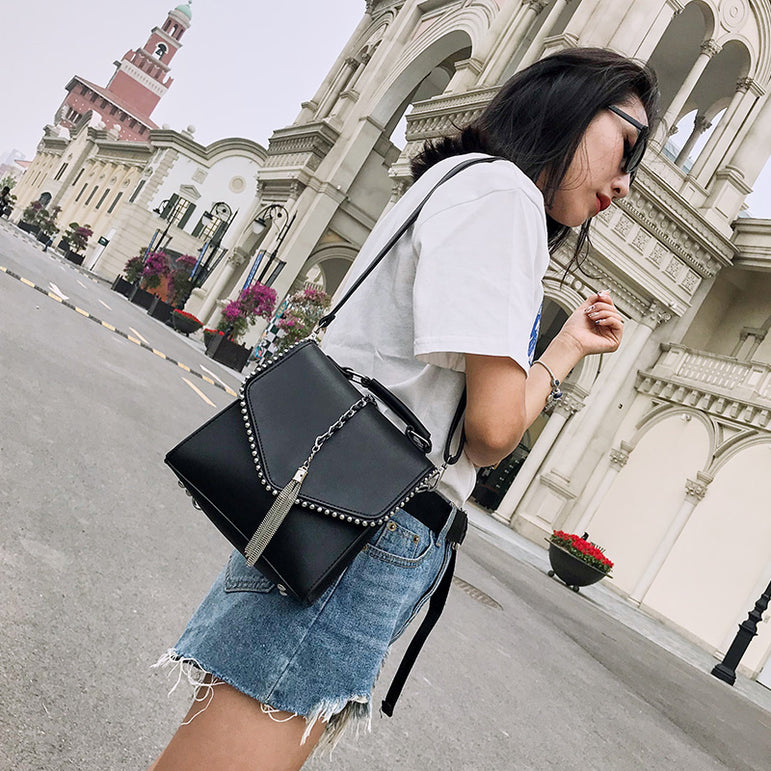 Leather Tassel Shoulder Backpacks