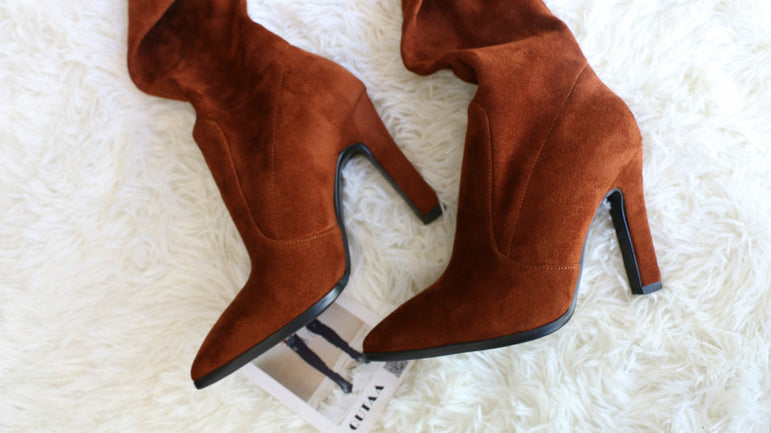 Slip on Over The Knee Thin High Heel Pointed Toe Boots