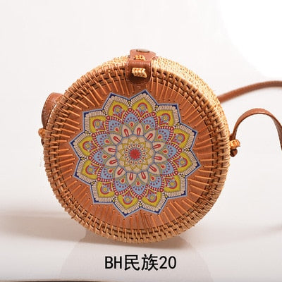 Crossbody Round Straw Shoulder Messenger Handmade HandBags