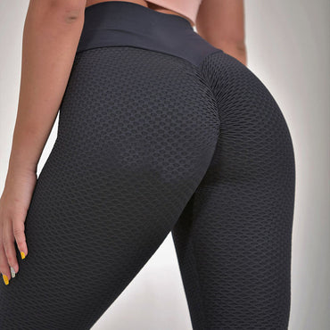 High Waist Push Up Seamless Mesh Knitting Yoga Pants