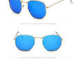 Square Polygon Clear Vintage Metal Sunglasses