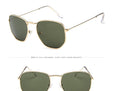 Square Polygon Clear Vintage Metal Sunglasses