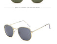 Square Polygon Clear Vintage Metal Sunglasses