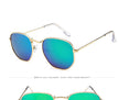 Square Polygon Clear Vintage Metal Sunglasses