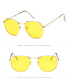 Square Polygon Clear Vintage Metal Sunglasses