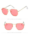 Square Polygon Clear Vintage Metal Sunglasses