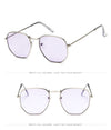 Square Polygon Clear Vintage Metal Sunglasses