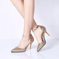 Elegant Glitter Ankle Strap Wedding pointed toe High Heels