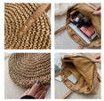 Casual Rattan Women Shoulder Circle Straw Handbags