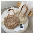 Casual Rattan Women Shoulder Circle Straw Handbags