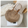 Casual Rattan Women Shoulder Circle Straw Handbags