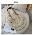 Casual Rattan Women Shoulder Circle Straw Handbags