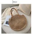 Casual Rattan Women Shoulder Circle Straw Handbags