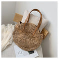 Casual Rattan Women Shoulder Circle Straw Handbags