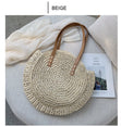 Casual Rattan Women Shoulder Circle Straw Handbags