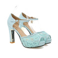 Lace Mesh Fish Mouth High Heel