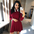 Casual Women Long Sleeve A Line Mini Dress