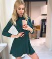 Casual Women Long Sleeve A Line Mini Dress